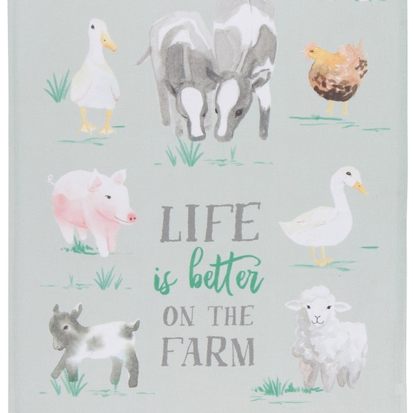NOW DESIGNS Tea Towel Set/2 Farm Life Print NWT - Picture 2 of 2